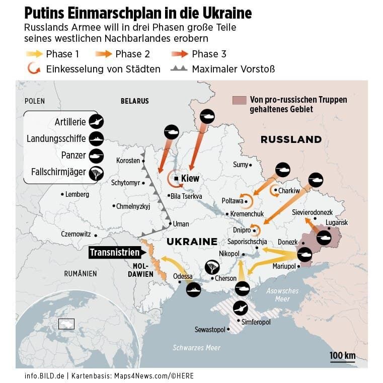Можливий план вторгнення в Україну